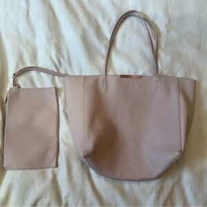 Ted Baker Clarkia Leather Shopper Tote Bag Light Pink